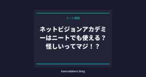 ネットビジョンアカデミーはニートでも使える？怪しいってマジ！？